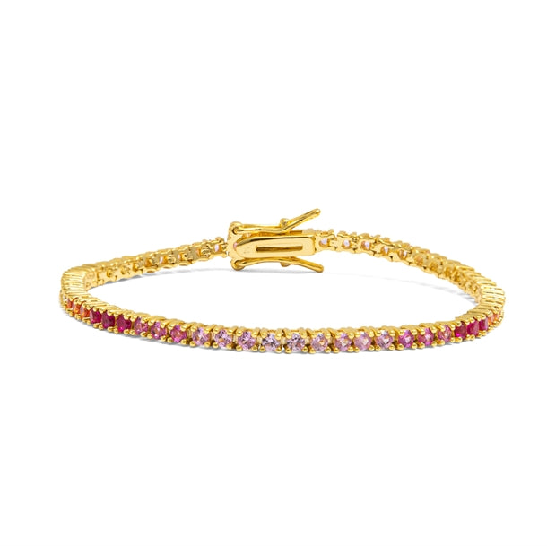Pulseira Cravejada com Zircônias Rainbow